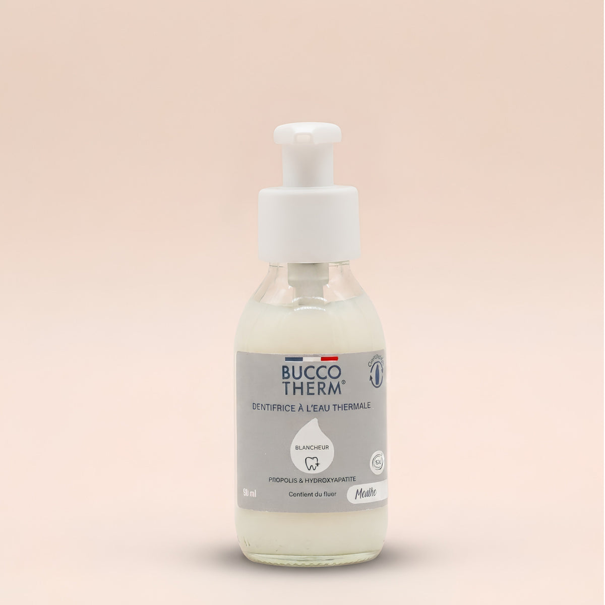 BUCCOTHERM Dentifrice fluoré blancheur à la menthe 90mL
