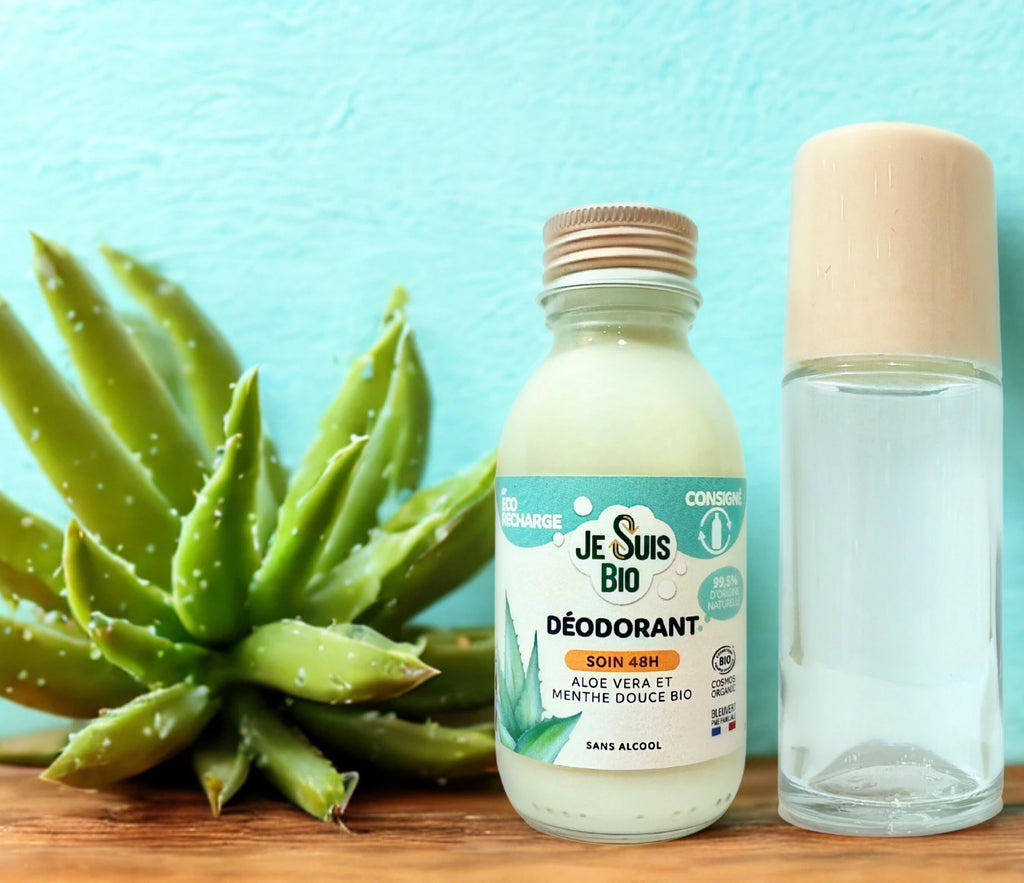 Kit JE SUIS BIO Ecorecharge déodorant aloe menthe 100ml Cosmos Organic + Roll-on 50ml