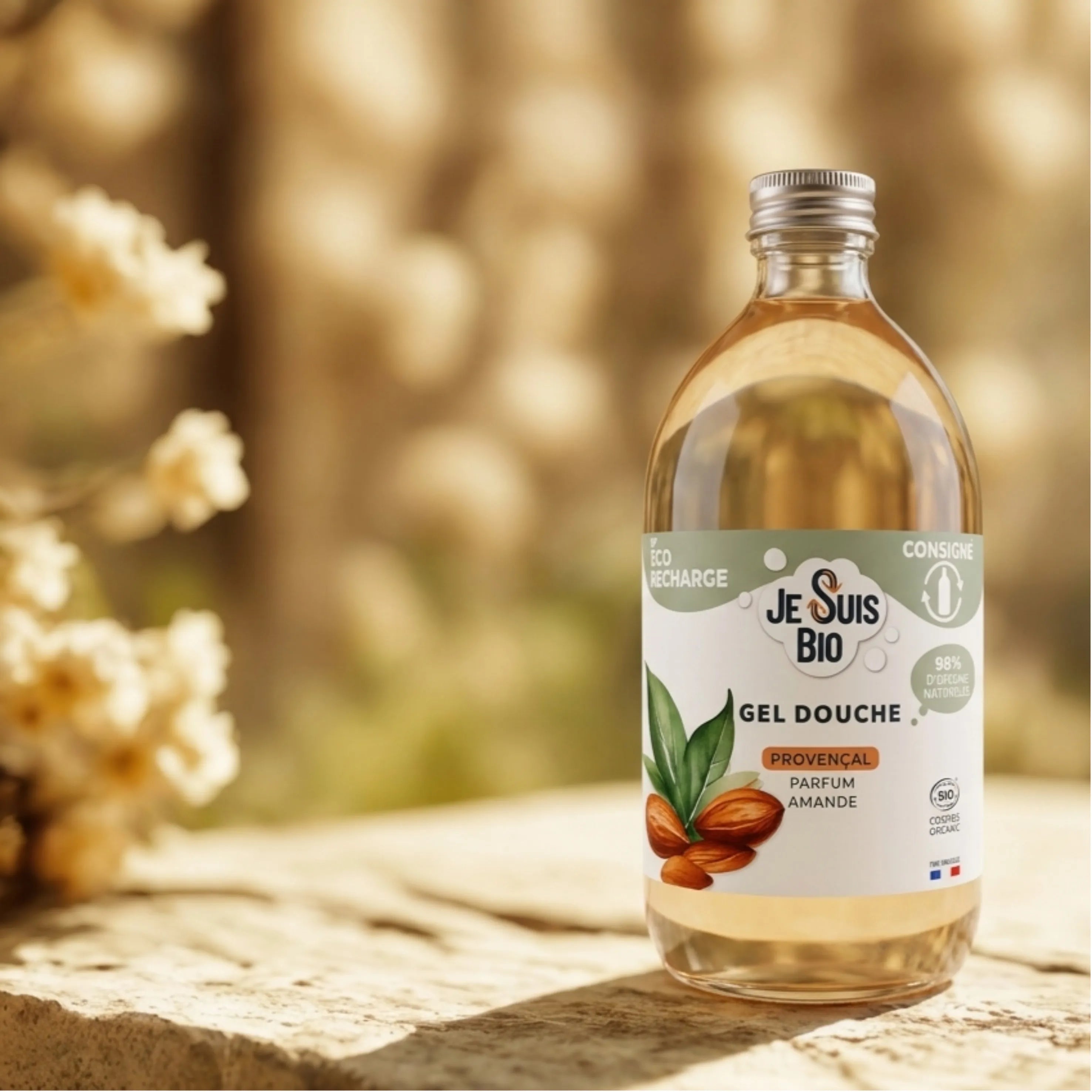 JE SUIS BIO Ecorecharge Gel douche Provençal Parfum Amande 500ml Cosmos Organic